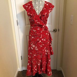 Red wrap around dress